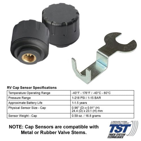 TST 507 RV Cap Sensor Specifications Chart - Technical Details | United RV Parts