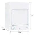 White GE Spacemaker Electric Dryer DSKS333ECWW with Dimensions - Side Profile | United RV Parts