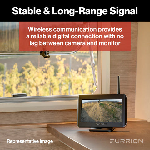 Furrion Wireless Monitor on Dashboard Showing Long Range Signal Reception | United RV Parts