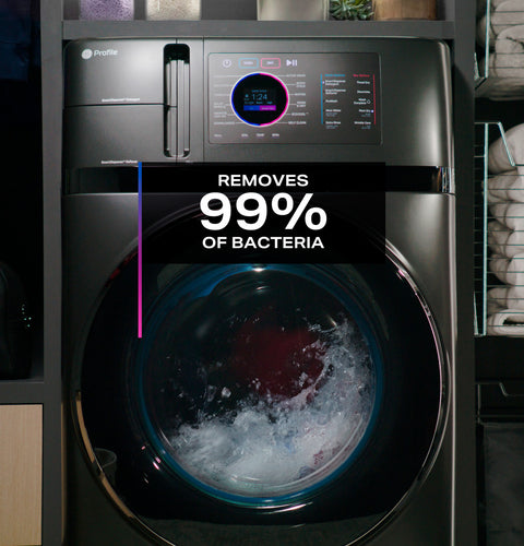 GE Profile Combo in Laundry Room with 99% Bacteria Removal Feature - Lifestyle View | United RV Parts