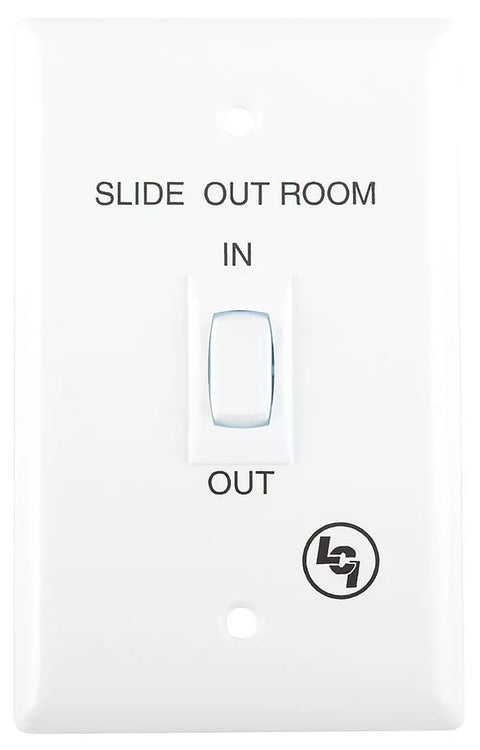 White Lippert 120639 Slide Out Room In/Out Switch - Front View | United RV Parts