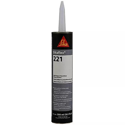 Aluminum Gray Sikaflex 221 Polyurethane Sealant Cartridge - Front View | United RV Parts