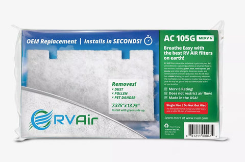 White RV Air Dometic Duo Therm AC Filter Replacement AC105G - Product Package | United RV Parts