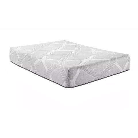 White Stretch Knit 10" Premium RV Twin Mattress 38x75 - Angled View | United RV Parts
