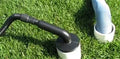 Black Threaded Sewer Adapter Nozzle - Lifestyle View | United RV Parts