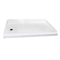 White Specialty Recreation Shower Pan SP2436WL Left Hand Drain 24x36 - Angled View | United RV Parts