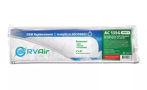 White RV Air Mach ChilleGrille AC Filter AC135G MERV 6 - Package View | United RV Parts