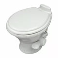 White Dometic 311 Gravity Flush RV Toilet - Three Quarter View | United RV Parts