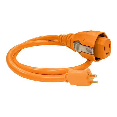 Orange SmartPlug 15 Amp Power Cord Set with 30 Amp Connector - Side View | United RV Parts