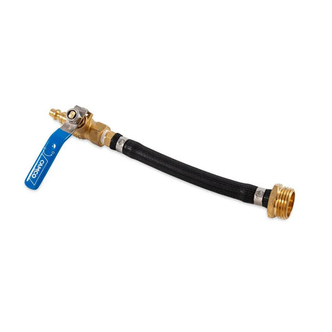 Blue Camco RV Fresh Water Blow Out Hose with Ball Valve - Product View | United RV Parts