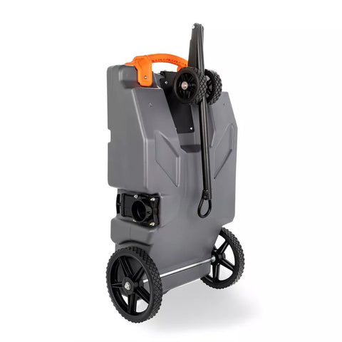 Grey Camco 39005 Rhino Portable Holding Tank - Upright Side View | United RV Parts