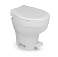 White Thetford Aqua-Magic VI Hi RV Toilet with Foot Flush - Side View | United RV Parts