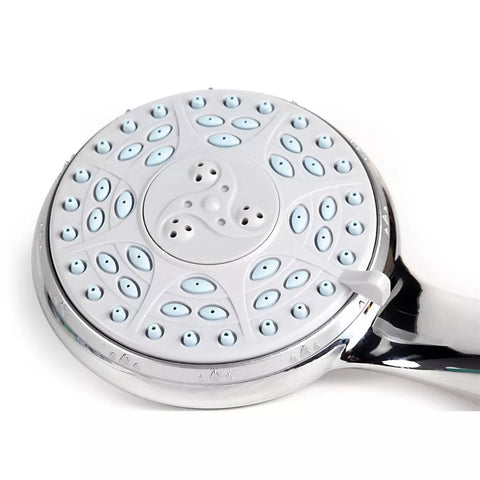 White Chrome RV Shower Head Multiple Spray Settings - Face View | United RV Parts