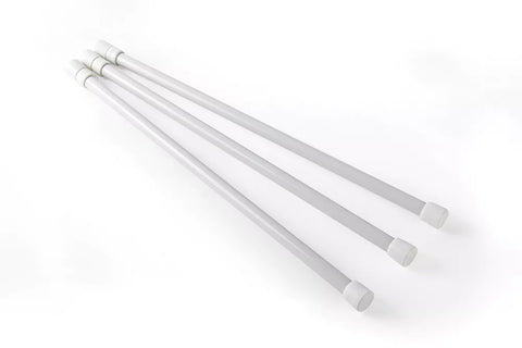White Plastic RV Refrigerator Bars 44053 3-Pack - Angled View | United RV Parts