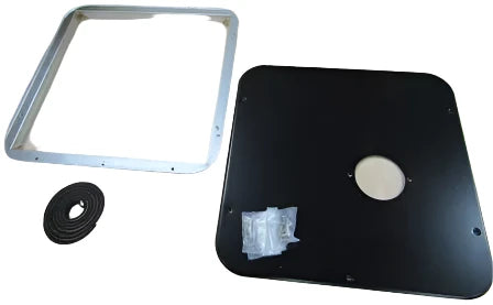 Suburban Advantage Series Black Steel Water Heater Access Door 6277AEB - Full Kit View | United RV Parts
