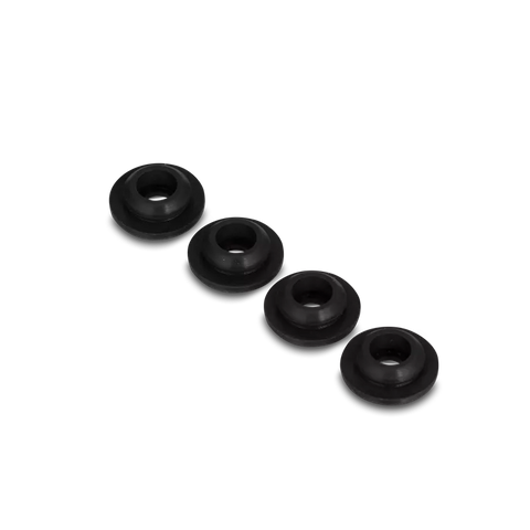 Black Rubber RV Stove Grommets 4-Pack - Flat Lay Arrangement | United RV Parts