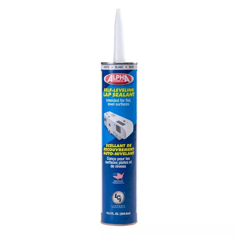 White Alpha Systems 1021 Self-Leveling Lap Sealant Tube - Front View | United RV Parts