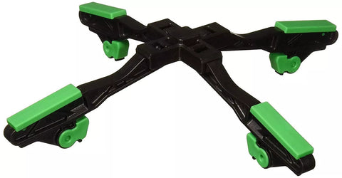 Black Foldable Propane Tank Stand with Green Feet - Angled View | United RV Parts