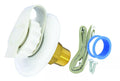 White ABS RV City Water Inlet with Brass Fitting and Hardware Kit - Exploded View | United RV Parts