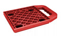 Red Plastic RV Stabilizer Jack Pad with Grid Surface and Handle - Top Angle | United RV Parts