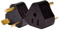 Black PVC RV Power Adapter 30A Male to 15A Female - Side View | United RV Parts