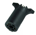Black Plastic 7-Way to 4-Way Flat Trailer Adapter Plug - 7-Pin Socket Front View | United RV Parts