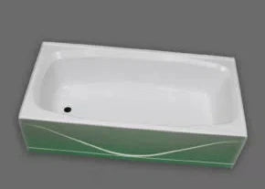 White Acrylic RV Bath Tub Left Hand Drain BT2754WL 27x54 - Angled View | United RV Parts