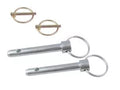 Blue Ox 1/2" Tow Bar Retaining Pins with Gold Locking Rings - Side View | United RV Parts