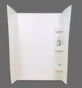 White Specialty Recreation SW2432W Shower Wall with Built-in Shelves - Front View | United RV Parts