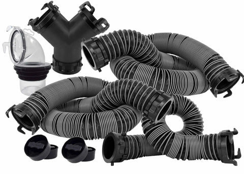 Black Valterra Silverback Dual Drain System Kit D04-0678 - Complete Kit View | United RV Parts