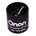 Black Onan Lubricating Oil Filter 122-0645 - Top Angle | United RV Parts