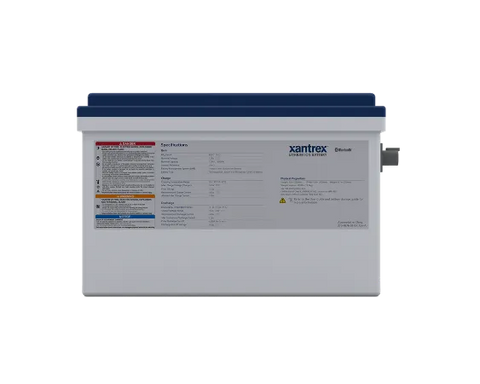Xantrex 883-0125-12 12V 125Ah Lithium-Ion Battery - Top Label View | United RV Parts