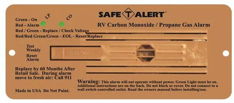 Brown Safe-T-Alert MTI LP/CO Alarm Label - Flush Mount | United RV Parts
