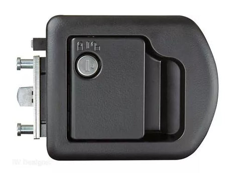 Black TriMark T505 Motor Home Door Lock - Front View | United RV Parts