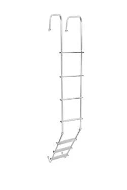 White Aluminum Motor Home RV Ladder - Side View | United RV Parts