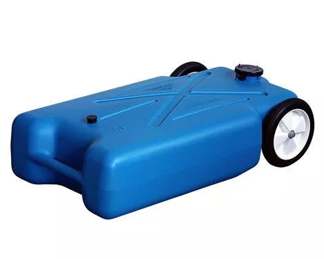 Blue Barker Tote-Along 22 Gallon Portable RV Waste Tank - Side View | United RV Parts
