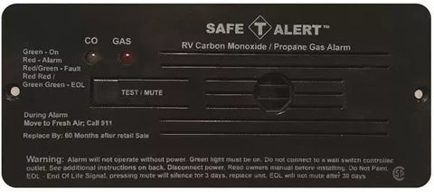 Black MTI Safe-T-Alert Dual LP CO Alarm 35-742-BL Face View | United RV Parts