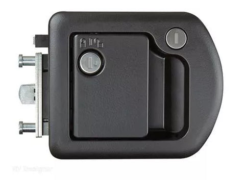 Black RV Designer TriMark T507 Deadbolt Lock - Front View | United RV Parts