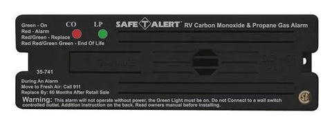 Black MTI Industries Dual LP/CO Alarm 35-741 - Front View with LED Status Lights | United RV Parts