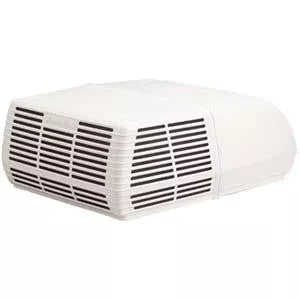 White Coleman Mach 3 Plus RV Air Conditioner 48203-0665 13,500 BTU Roughneck - Side View | United RV Parts