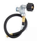 AP Products MEGR-152-24P QCC Portable Grill Adapter with 24-Inch Black Rubber Hose and Brass Fittings - Side View | United RV Parts