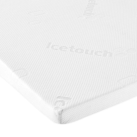 White IceTouch Knit 3-Inch RV Mattress Topper - Corner View | United RV Parts