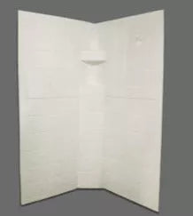 Specialty Recreation Neo Shower Wall NSW3636P Parchment 36x36x67 - Corner View | United RV Parts