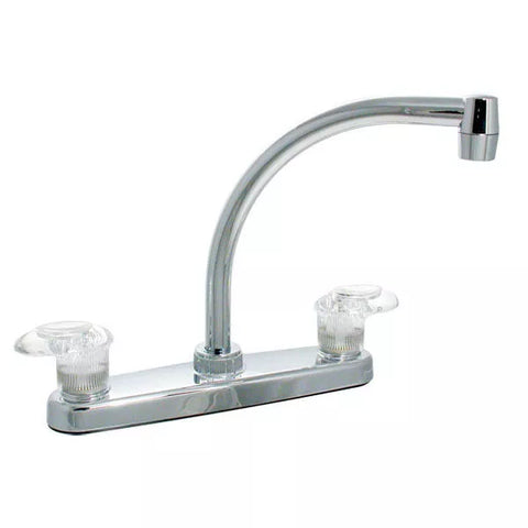 Chrome Valterra Catalina 8" RV Hi Arc Kitchen Faucet 2-Handle - Front View | United RV Parts