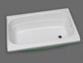 White Acrylic Specialty Recreation Bath Tub BT2436WR Right Hand Drain - Angled View | United RV Parts