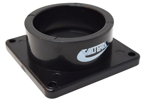 Black Valterra 1-1/2" Hub Flanged Fitting T1005-1 - Angled View | United RV Parts