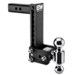 Black B&W TS10043B Dual Ball Hitch Mount 9 Drop - 3/4 Angle View | United RV Parts