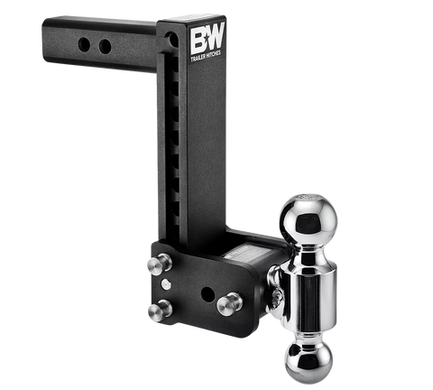 Black B&W TS10043B Dual Ball Hitch Mount 9 Drop - 3/4 Angle View | United RV Parts