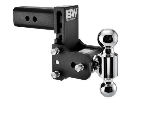 Black B&W TS20037B Dual Ball Hitch Mount 2.5 Receiver - Side Angle | United RV Parts