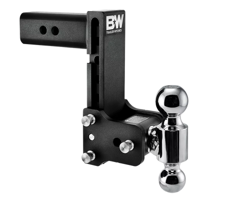 Black B&W TS20040B Dual Ball Drop Hitch Mount - 3/4 Angle View | United RV Parts